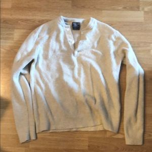 Men’s Henley Merino wool blend sweater